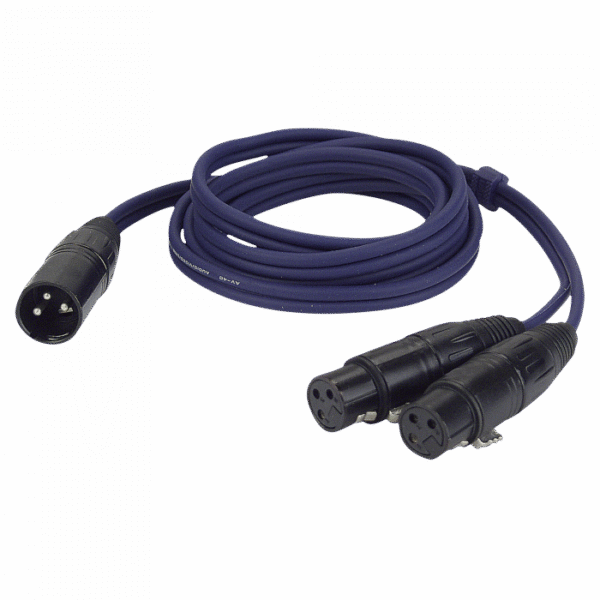 DAP FL38 XLR male naar 2x XLR female 1,5m